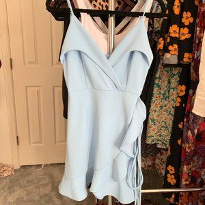 Lucy In The Sky Rebel Ruched Dress in Blue Size M